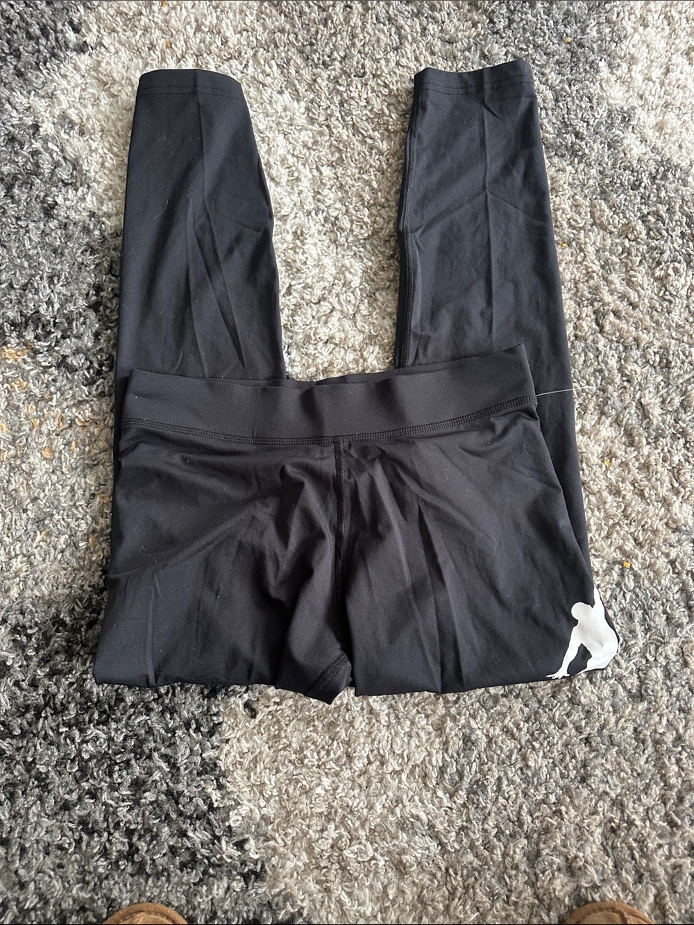 Jordan Black Kids Leggings with White Jumpman Accent